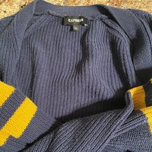 Express blue and yellow cardigan